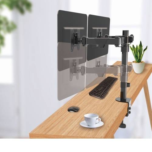Monitor Accessories Ellies Double Arm Height Adjustable Monitor Mount